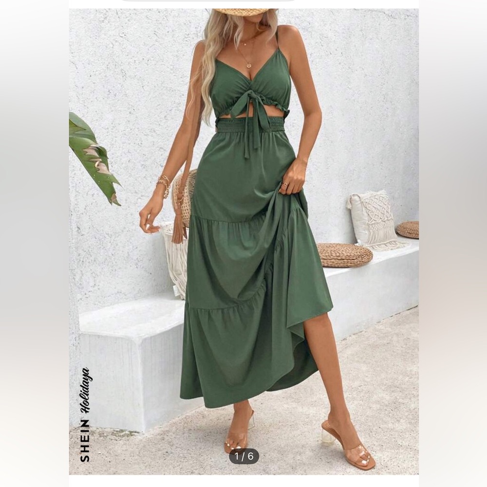 SHEIN Women's Green dress